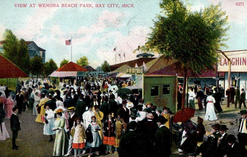Wenona Beach Amusement Park (Wenona Beach, Wenonah Park) - Vintage Postcard (newer photo)